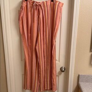 Susan Graver Multicolor Striped Wide Leg Pants